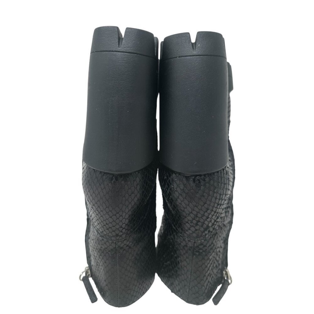 Giuseppe Zanotti Gintonic Black Snake Embossed Leather Combat Platform Boots 7.5 - Picture 7 of 12